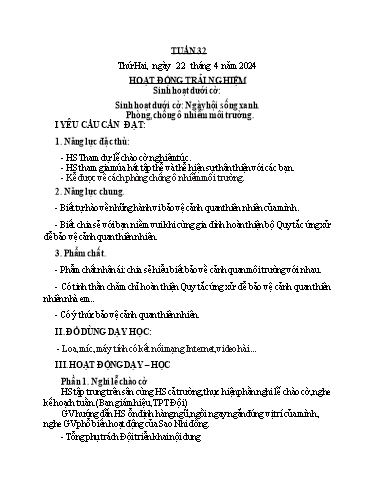 Kế hoạch bài dạy các môn Khối 3 - Tuần 32 - Năm học 2023-2024