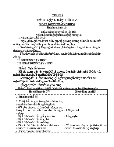Kế hoạch bài dạy các môn Khối 3 - Tuần 34 - Năm học 2023-2024