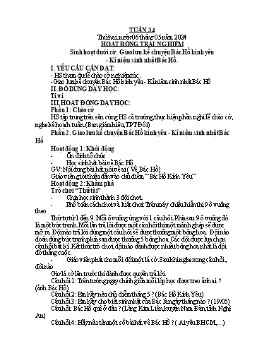 Kế hoạch bài dạy các môn Lớp 2 - Tuần 34 - Năm học 2023-2024