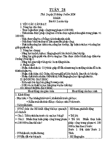 Kế hoạch bài dạy các môn Lớp 3 - Tuần 28 - Năm học 2023-2024