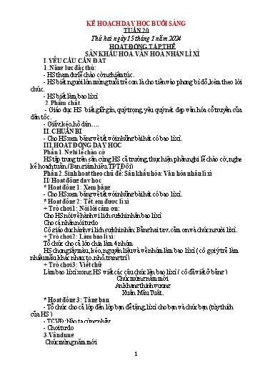 Kế hoạch bài dạy các môn Lớp 5 - Tuần 20 - Năm học 2023-2024