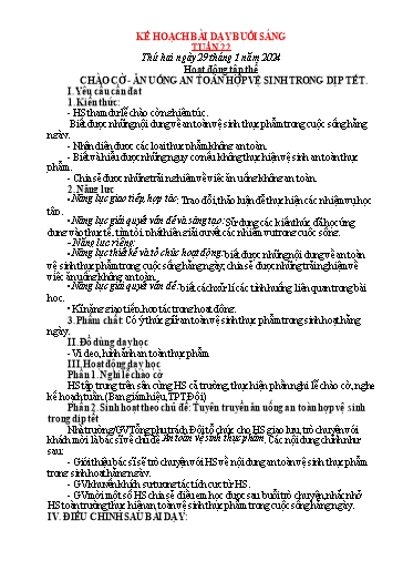 Kế hoạch bài dạy các môn Lớp 5 - Tuần 22 - Năm học 2023-2024