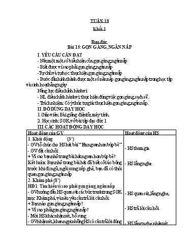 Kế hoạch bài dạy Đạo đức Lớp 1 - Tuần 18 - Năm học 2023-2024