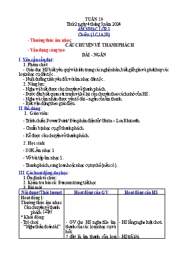 Kế hoạch bài dạy Giáo dục thể chất Tiểu học - Tuần 25 - Năm học 2023-2024