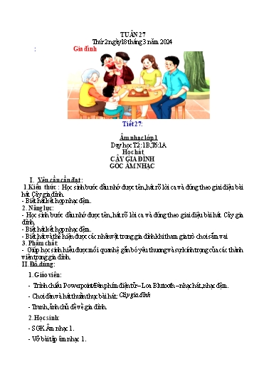 Kế hoạch bài dạy Giáo dục thể chất Tiểu học - Tuần 27 - Năm học 2023-2024