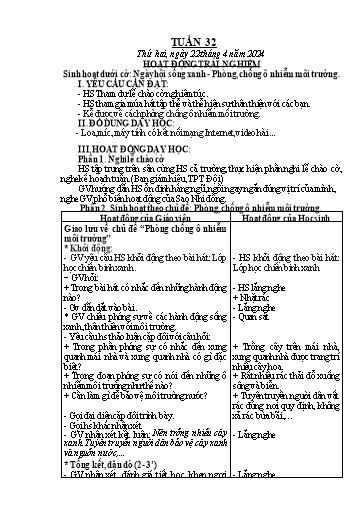Kế hoạch bài dạy Khối 3 - Tuần 32 - Năm học 2023-2024
