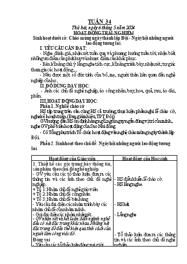 Kế hoạch bài dạy Khối 3 - Tuần 34 - Năm học 2023-2024