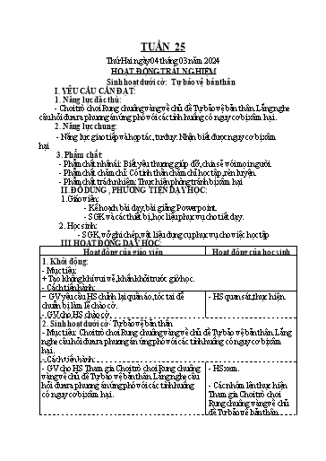 Kế hoạch bài dạy Khối 4 - Tuần 25 - Năm học 2023-2024