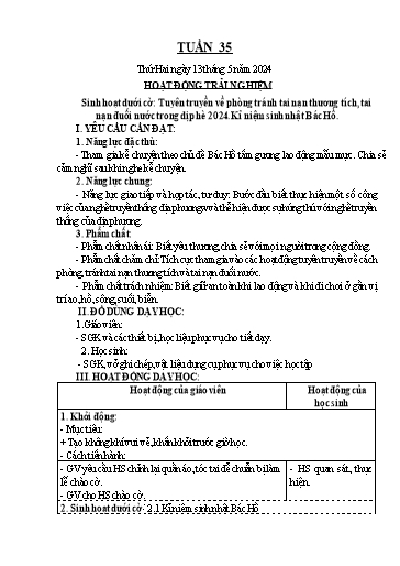 Kế hoạch bài dạy Khối 4 - Tuần 35 - Năm học 2023-2024
