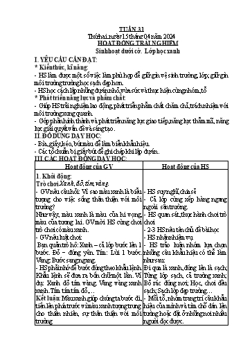 Kế hoạch bài dạy Lớp 2 - Tuần 31 - Năm học 2023-2024