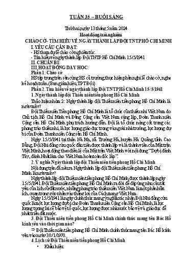 Kế hoạch bài dạy Lớp 2 - Tuần 35 - Năm học 2023-2024