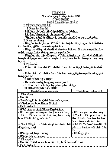 Kế hoạch bài dạy Lớp 3 - Tuần 33 - Năm học 2023-2024