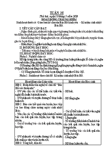 Kế hoạch bài dạy Lớp 3 - Tuần 35 - Năm học 2023-2024