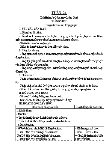 Kế hoạch bài dạy Lớp 4 - Tuần 24 - Năm học 2023-2024