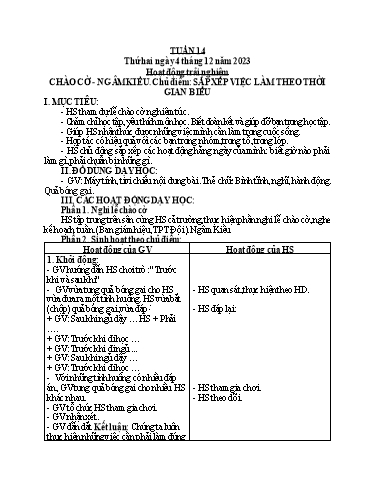 Kế hoạch bài dạy Lớp 5 - Tuần 14+15+16 - Năm học 2023-2024