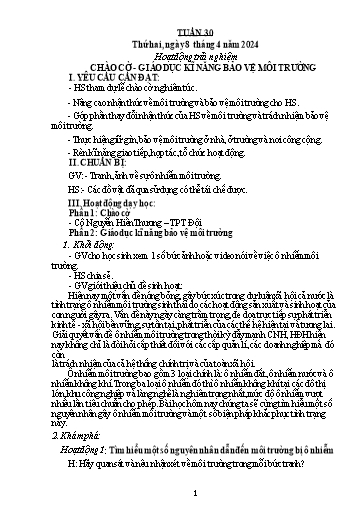 Kế hoạch bài dạy Lớp 5 - Tuần 30 - Năm học 2023-2024