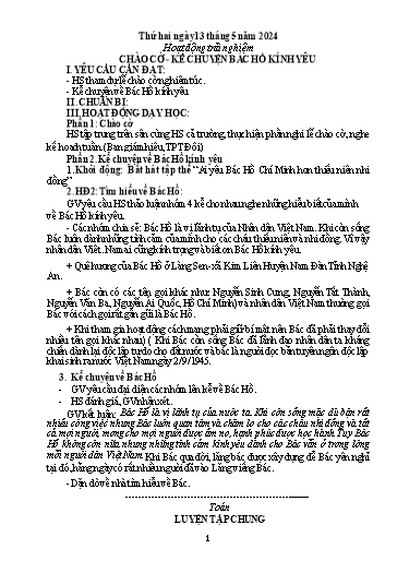 Kế hoạch bài dạy Lớp 5 - Tuần 35 - Năm học 2023-2024