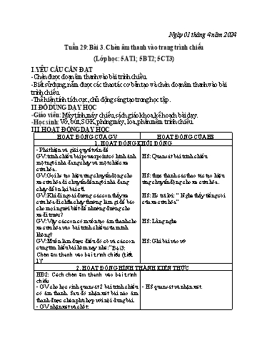 Kế hoạch bài dạy Tin học Lớp 3+4+5 - Tuần 29 - Năm học 2023-2024