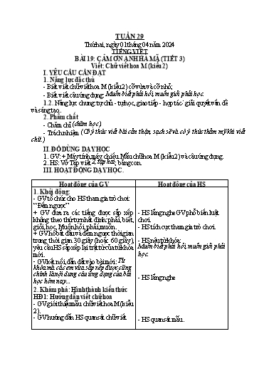 Kế hoạch bài dạy Toán + Tiếng Việt + Đạo đức Lớp 2 - Tuần 29 - Năm học 2023-2024