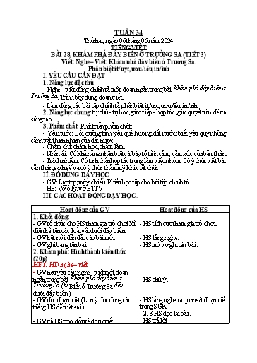 Kế hoạch bài dạy Toán + Tiếng Việt + Đạo đức Lớp 2 - Tuần 34 - Năm học 2023-2024