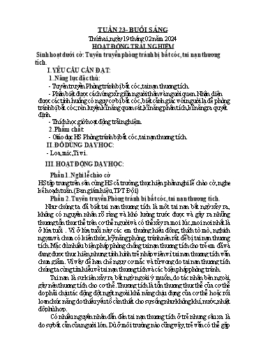 Kế hoạch bài dạy Toán + Tiếng Việt + Hoạt động trải nghiệm Khối 2 - Tuần 23 - Năm học 2023-2024