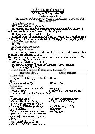 Kế hoạch bài dạy Toán + Tiếng Việt + Hoạt động trải nghiệm Lớp 2 - Tuần 21 - Năm học 2023-2024