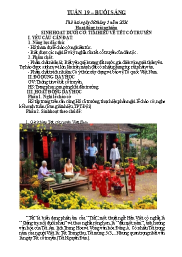 Kế hoạch bài dạy Toán + Tiếng Việt + Hoạt động trải nghiệm Lớp 2 - Tuần 19 - Năm học 2023-2024