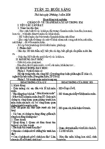 Kế hoạch bài dạy Toán + Tiếng Việt + Hoạt động trải nghiệm Lớp 2 - Tuần 22 - Năm học 2023-2024