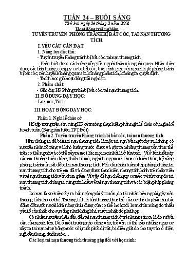 Kế hoạch bài dạy Toán + Tiếng Việt + Hoạt động trải nghiệm Lớp 2 - Tuần 24 - Năm học 2023-2024