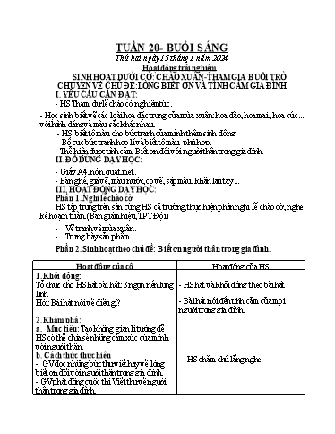 Kế hoạch bài dạy Toán + Tiếng Việt + Hoạt động trải nghiệm Lớp 2 - Tuần 20 - Năm học 2023-2024
