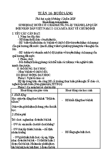 Kế hoạch bài dạy Toán + Tiếng Việt + Hoạt động trải nghiệm Lớp 2 - Tuần 16 - Năm học 2023-2024