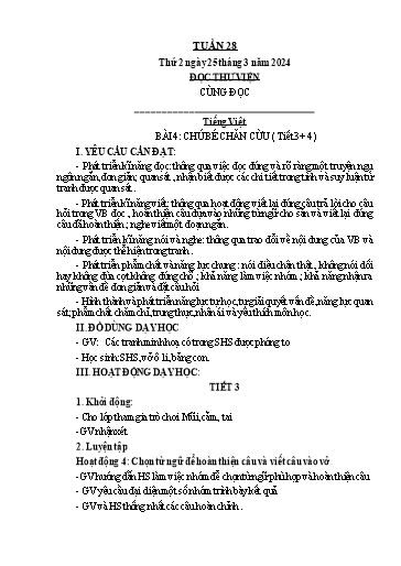 Kế hoạch bài dạy Toán + Tiếng Việt + Tự nhiên xã hội Lớp 1 - Tuần 28 - Năm học 2023-2024