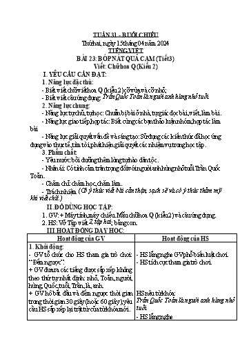 KHBD các môn Khối 2 - Tuần 31 - Năm học 2023-2024