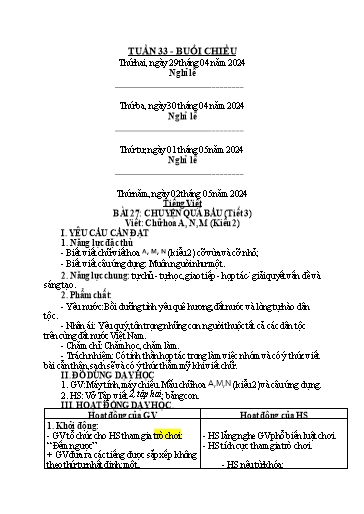 KHBD các môn Khối 2 - Tuần 33 - Năm học 2023-2024