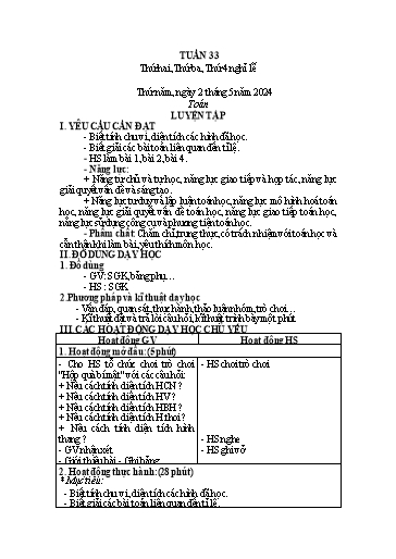 KHBD các môn Khối 5 - Tuần 33 - Năm học 2023-2024