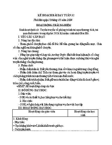 KHBD các môn Lớp 4 - Tuần 35 - Năm học 2023-2024