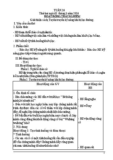 KHBD các môn Lớp 5 - Tuần 26 - Năm học 2023-2024