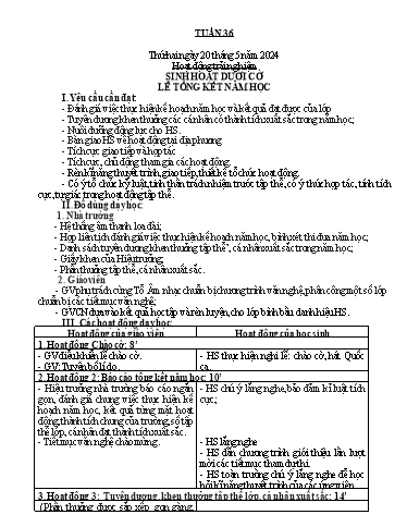 KHBD Khối 1 - Tuần 36 - Năm học 2023-2024