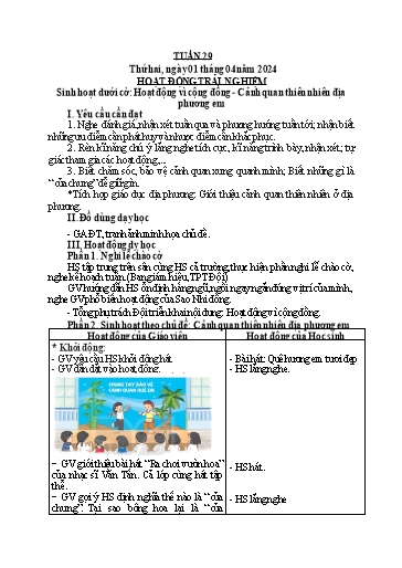 KHBD Khối 3 - Tuần 29 - Năm học 2023-2024