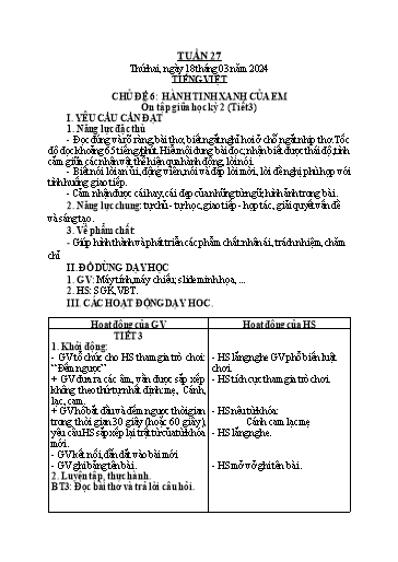 KHBD Lớp 2 - Tuần 27 - Năm học 2023-2024