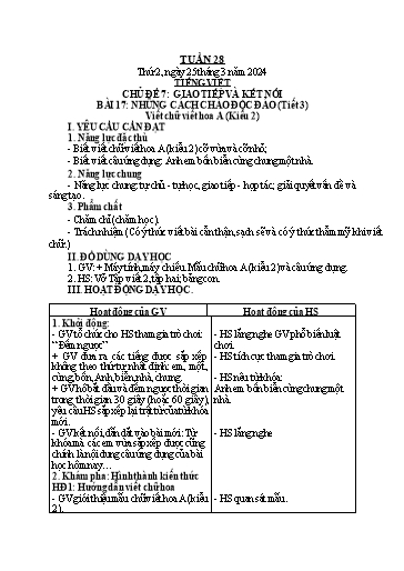 KHBD Lớp 2 - Tuần 28 - Năm học 2023-2024