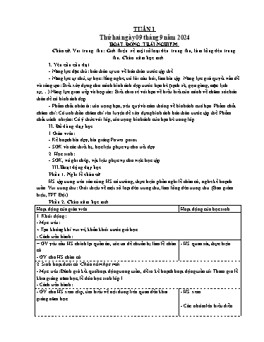 KHBD Lớp 3 - Tuần 1 - Năm học 2024-2025