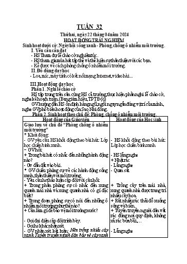 KHBD Toán + Tiếng Việt + Hoạt động trải nghiệm Lớp 3 - Tuần 32 - Năm học 2023-2024